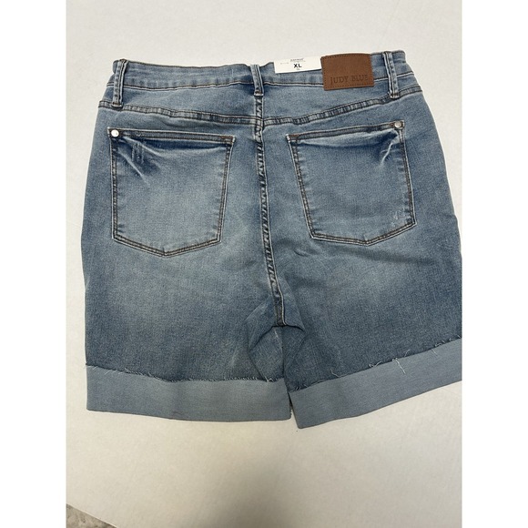 Judy Blue NWT Hi-Rise Tummy Control Cool Denim Shorts Cuffed Sz XL Style #150205 - Picture 5 of 5
